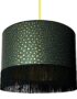 Charcoal Senzo Lampshade With Gold Lining And Fringing