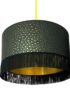 Charcoal Senzo Lampshade With Gold Lining And Fringing