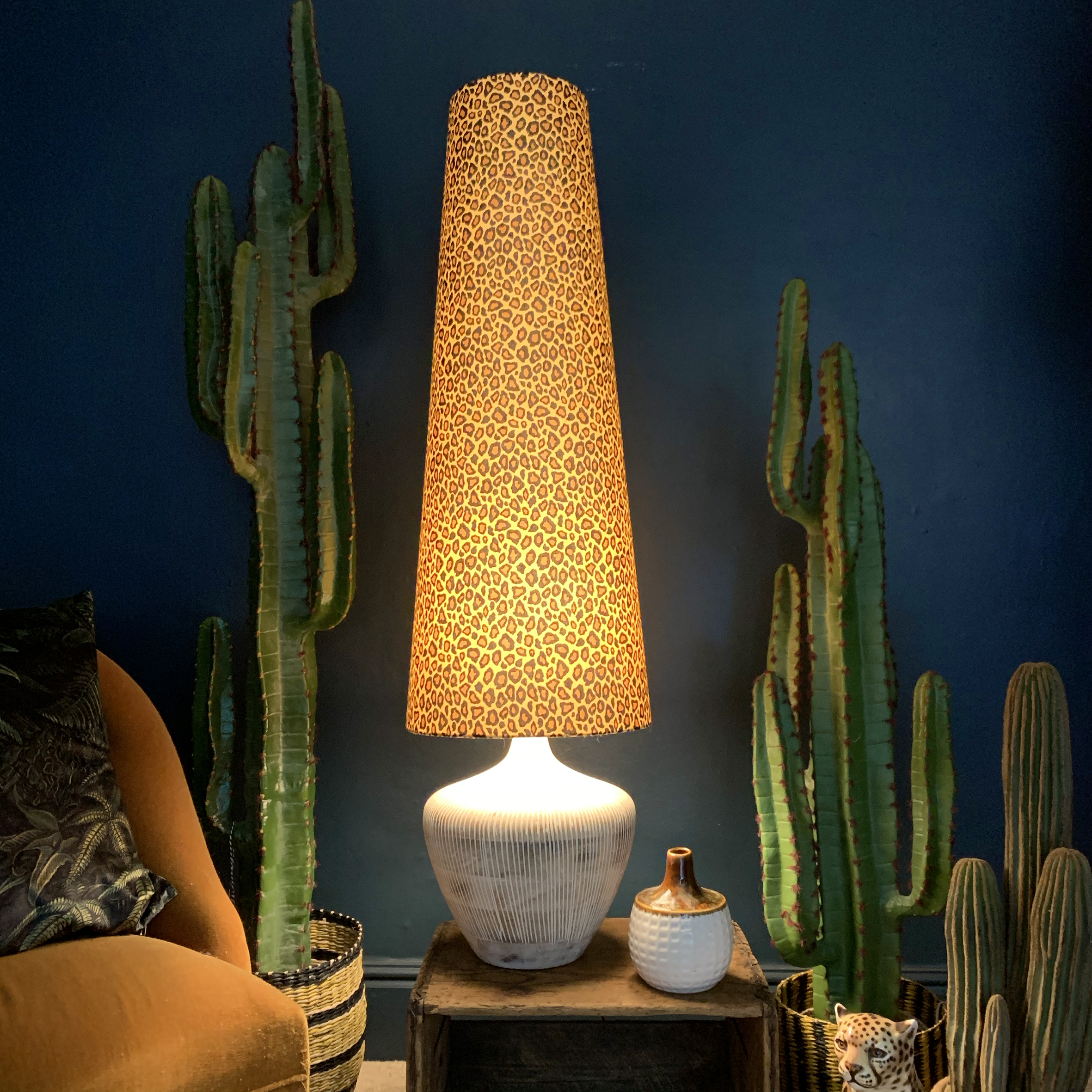 images Leopard Print Table Lamp Shade king queen oversized cone lampshades in leopard print cotton