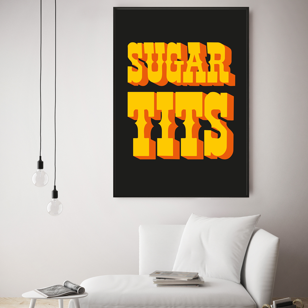 Old Skool Sugar Tits Typography Art Print Love