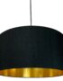 Carbon Black Silk Lampshade With Gold Lining