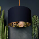 rose gold lemur lampshade in navy