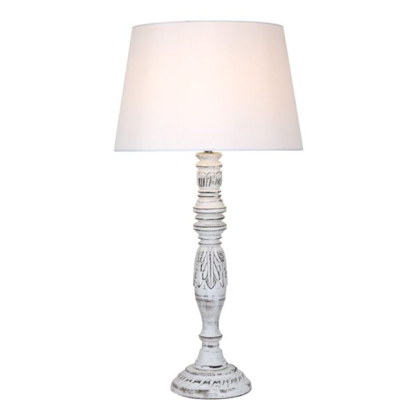 White Washed Table Lamp