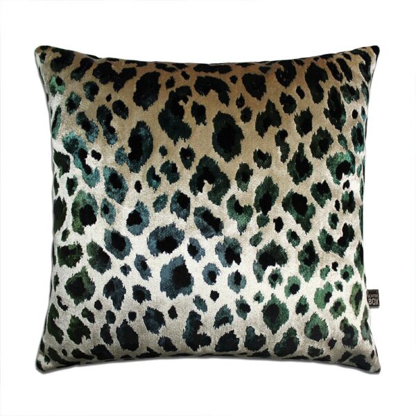 love-frankie-green-leopard-velvet-cushion