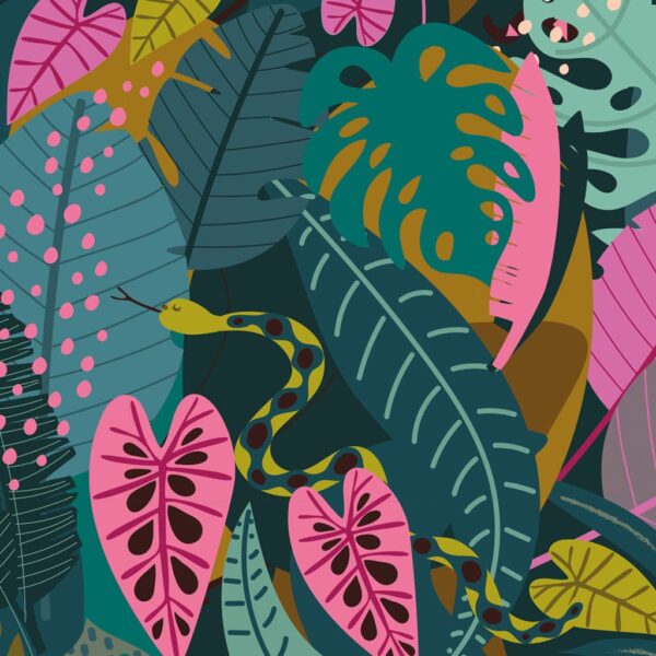 Swatch of our Serpent Jungle fabric