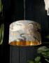 The Tranquil Bird Song Heron Lampshade With Gold Lining