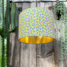 Neon Leopard Print Animal print lampshade in Sherbet Yellow