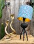 Small Black Octopus Lamp with Mini Neon Leopard Lampshade