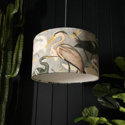 The Tranquil Bird Song Heron Lampshade