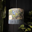 Handmade Peacock Floral Mystical Plumes Lampshade With Fringing