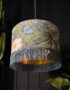Handmade Peacock Floral Mystical Plumes Lampshade With Gold Lining and Fringing