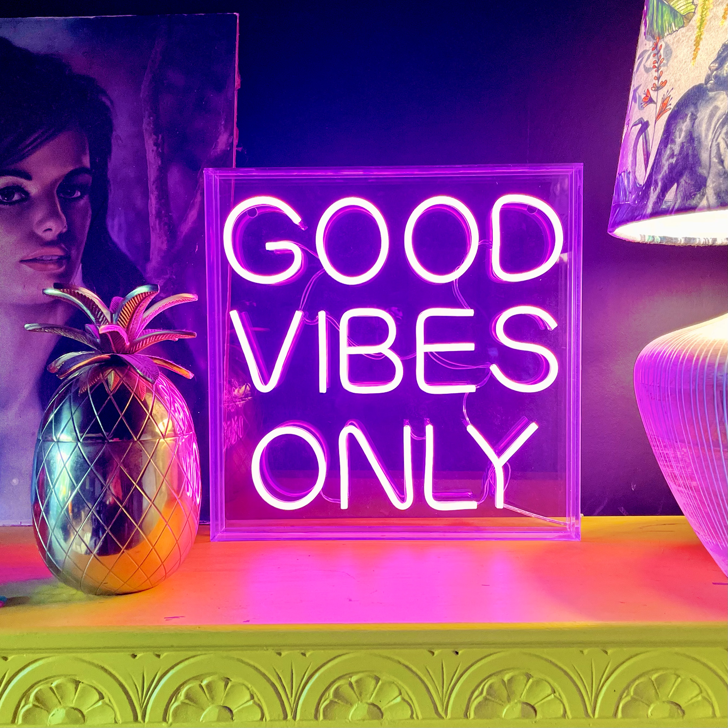 Good Vibes Only Pink Neon Light