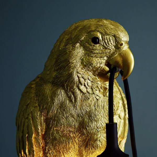 Gloriously Gold Parrot Lamp