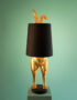 Hiding Bunny Quirky Lamp Base with Black Lampshade