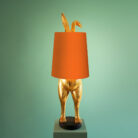 Hiding Bunny Quirky Lamp Base with Orange Lampshade