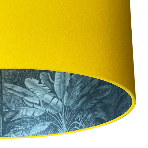 Ocean rainforest lampshade in egg yolk yellow