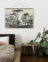 Vintage Palm Jungle Monochrome Wall Hanging