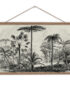 Vintage Palm Jungle Monochrome Wall Hanging