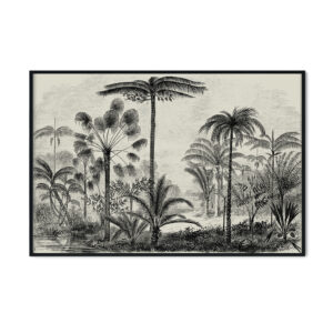 Vintage Palm Jungle Monochrome Wall Hanging