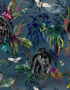 Deadly Night Shade in SMOKE Blue Fabric & Wallpaper Tile