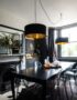 Our Black and Gold Lampshades look resplendent in the gothic glam home of Rachel Edmonds