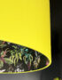 Carbon Deadly Night Shade Silhouette Lampshade in Acid Yellow Light on - Close up