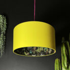 Carbon Deadly Night Shade Silhouette Lampshade in Acid Yellow Designed and handmade by Love Frankie