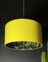 Carbon Deadly Night Shade Silhouette Lampshade in Acid Yellow Designed and handmade by Love Frankie