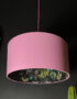 Wild Wood Deadly Night Shade Silhouette Lampshade in Candy Floss. Designed and Handmade by Love Frankie