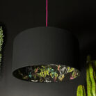 Carbon Deadly Night Shade Silhouette Lampshade in Jet Black. Designed and Handmade by Love Frankie