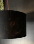 Carbon Deadly Night Shade Silhouette Lampshade in Jet Black. Designed and Handmade by Love Frankie. Light on