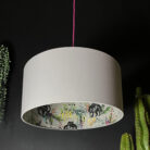 Dust Deadly Night Shade Silhouette Lampshade in Cloud. Designed and handmade by Love Frankie