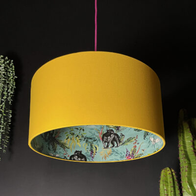 Lithium Deadly Night Shade Silhouette Lampshade in Egg yolk. Designed & handmade By Love Frankie