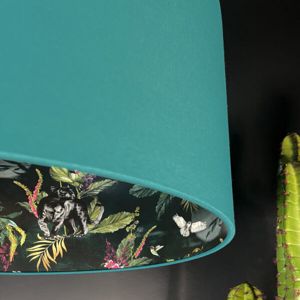Wild Wood Deadly Night Shade Silhouette Lampshade in Jade. Designed and Handmade by Love Frankie. Close Up