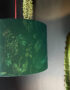 Wild Wood Deadly Night Shade Silhouette Lampshade in Jade. Designed and Handmade by Love Frankie. Light On