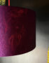 Smoke Deadly Night Shade Silhouette Lampshade in Magenta. Designed and Handmade by Love Frankie. Light On