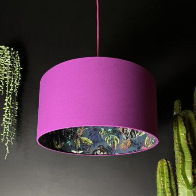 Smoke Deadly Night Shade Silhouette Lampshade in Magenta. Designed and Handmade by Love Frankie