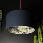 Dust Deadly Night Shade Silhouette Lampshade in Deep Space Navy. Designed and Handmade by Love Frankie