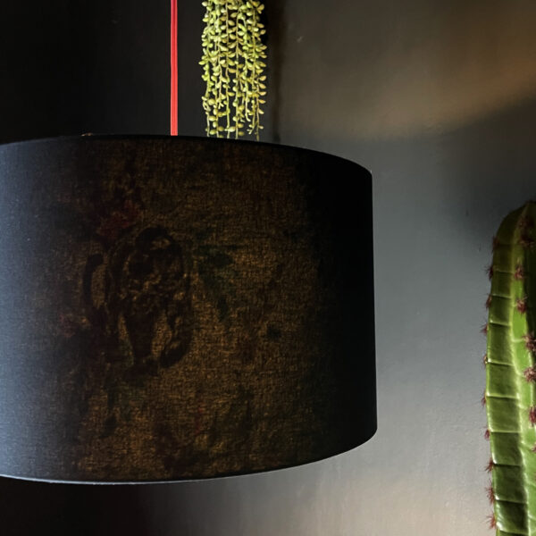 Twilight Deadly Night Shade Silhouette Lampshade in Deep Space Navy Light on