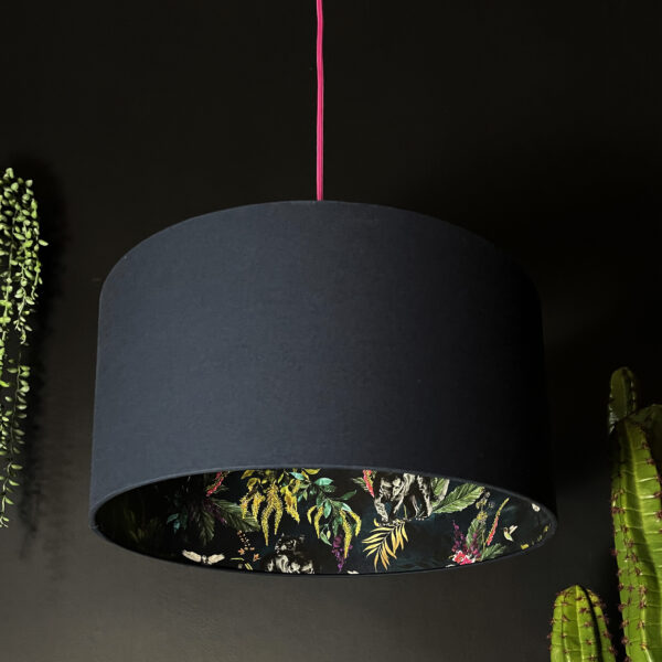 Twilight Deadly Night Shade Silhouette Lampshade in Deep Space Navy. Designed and handmade by Love Frankie