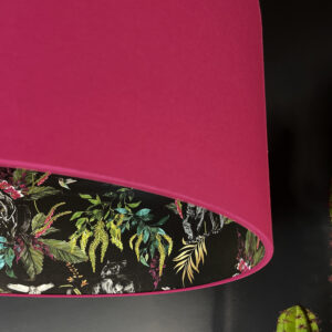 Carbon Deadly Night Shade Silhouette Lampshade in Pomegranate. Designed and Handmade by Love Frankie. Close Up