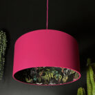 Carbon Deadly Night Shade Silhouette Lampshade in Pomegranate. Designed and Handmade by Love Frankie