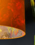 Smoke Deadly Night Shade Silhouette Lampshade in Pumpkin. Designed and Handmade by Love Frankie. Light On