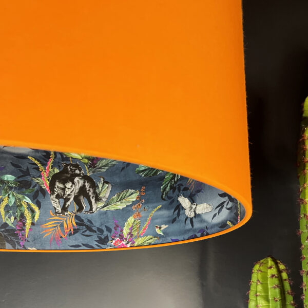 Smoke Deadly Night Shade Silhouette Lampshade in Pumpkin. Designed and Handmade by Love Frankie. Close Up