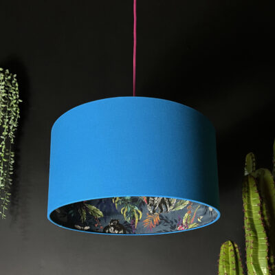 Smoke Deadly Night Shade Silhouette Lampshade in Sapphire. Designed and Handmade by Love Frankie