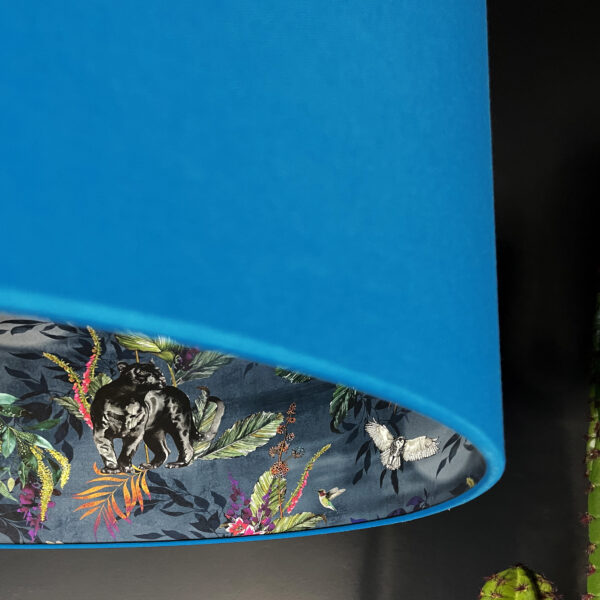 Smoke Deadly Night Shade Silhouette Lampshade in Sapphire. Close Up