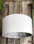 Charcoal Rainforest Silhouette Lampshade in Crisp White Cotton