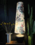 Handmade Oversized Cone Lampshades in Dust Grey Light On