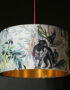 Handmade Velvet Lampshade with Gold Lining in Dust Grey