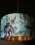 Handmade Velvet Lampshade with Gold Lining in Lithium